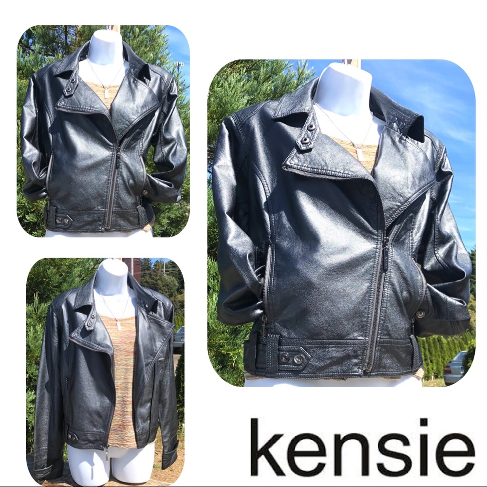 Kensie Metallic silver/gray Biker Jacket